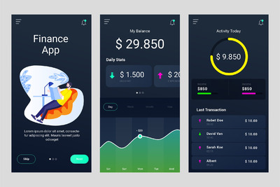 金融管理类APP UI模板下载[Ai,PSD]
