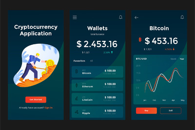 钱包类APP UI 模板下载[Ai,PSD]