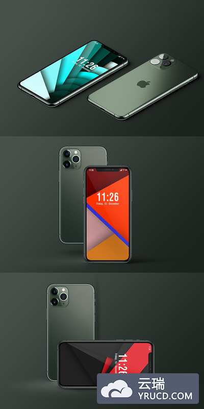 iPhone X 11 PRO 多角度酷手机样机素材下载[PSD]