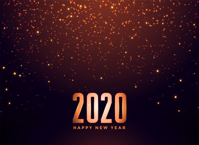 新年设计素材 2020 happy new year falling sparkles background Vector