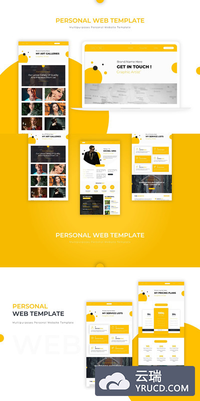 个人网站模板[PSD,Ai,XD]