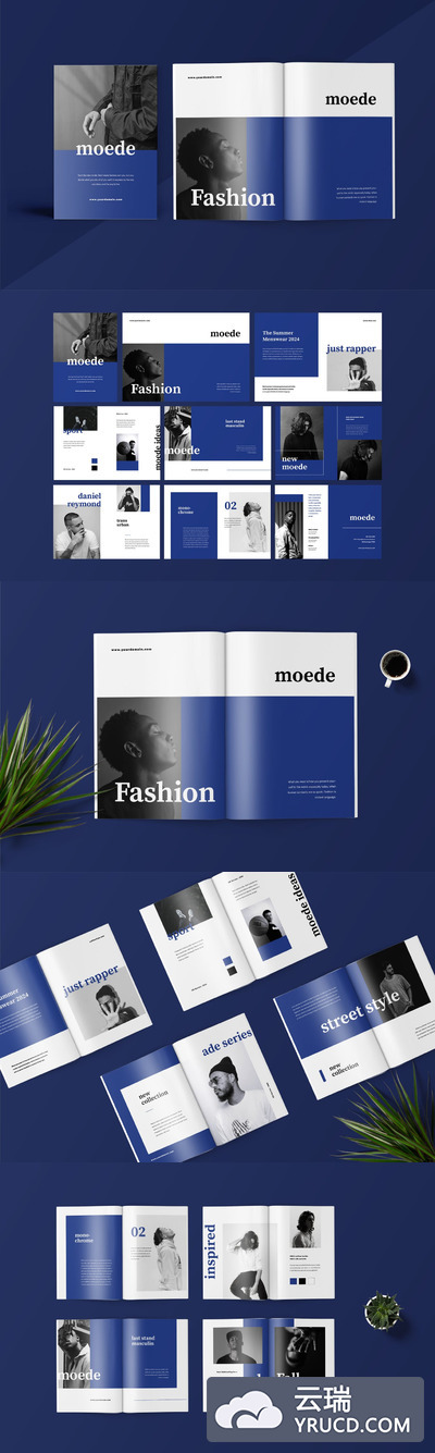 时尚高端简约品牌手册画册宣传册杂志房地产楼书设计模板（AI，EPS，INDD，PDF）