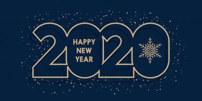 新年设计感字体素材 Happy new year banner Vector