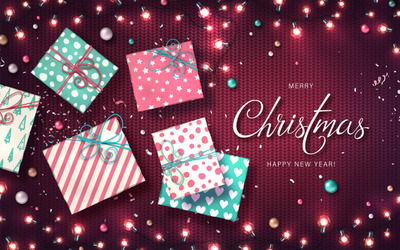 圣诞礼品装饰素材海报模板