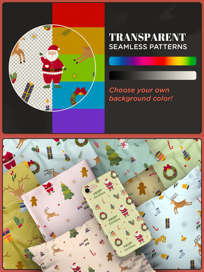 圣诞节无缝背景纹理素材下载[PAT,PNG]