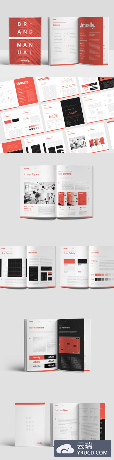 时尚高端简约项目提案画册宣传册品牌手册房地产楼书杂志书籍装帧设计模板（indd）-2