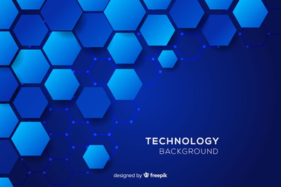 蜂巢科技背景设计 Technological honeycomb blue background Vector