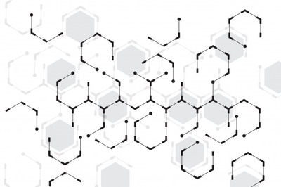 抽象六边形生物科技背景 Abstract hexagon with white background Vector