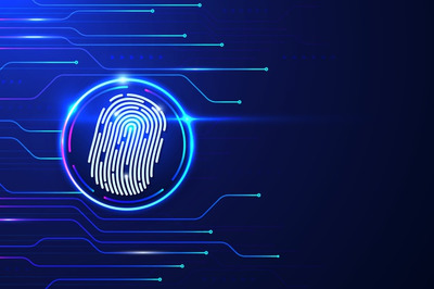 未来生物识别背景 Futuristic fingerprint background Vector