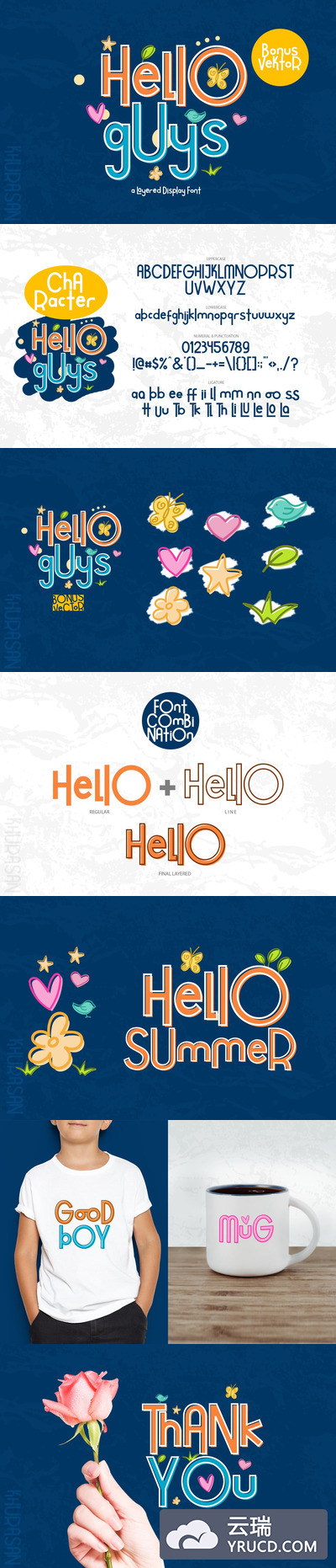 Fonts | 可爱俏皮有趣风格分层无衬线英文字体