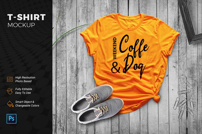 女士T恤样机素材下载[PSD]