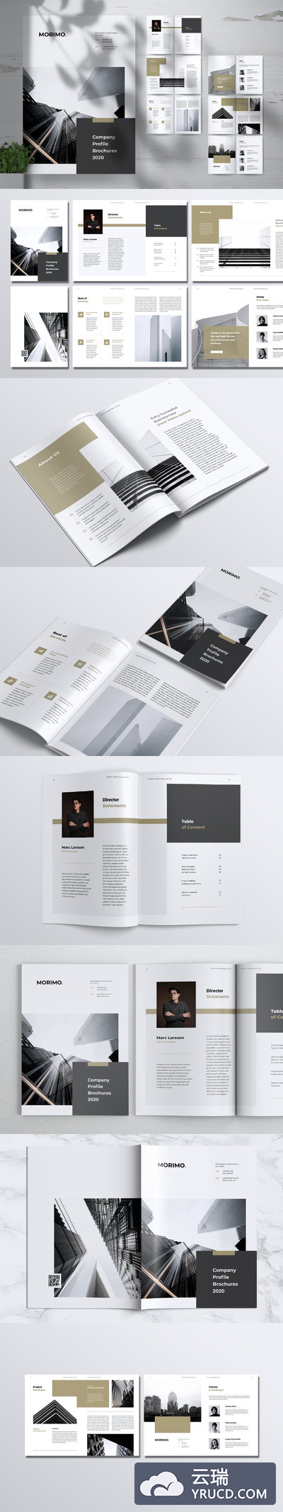 时尚高端简约多用途的高品质商业商务曼哈顿CBD房地产楼书杂志宣传册画册设计模板