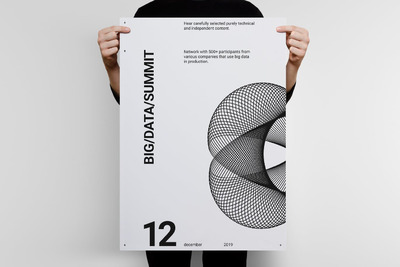 时尚高端简约大数据抽象海报宣传单DM设计模板（ai）