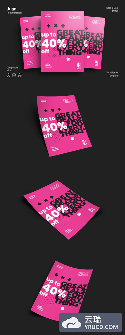 时尚高端简约抽象艺术海报宣传单DM设计模板（AI，EPS，PSD，JPG）