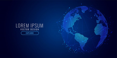 抽象科技背景 Global technology concept digital science background Vector