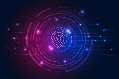 霓虹灯指纹特效背景 Neon fingerprint modern background Vector