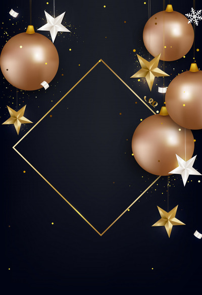 金色圣诞节球装饰背景