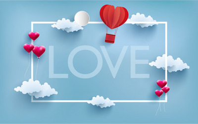 情人节热气球元素图形