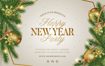 简约圣诞装饰设计素材 Christmas poster with realistic decoration Vector