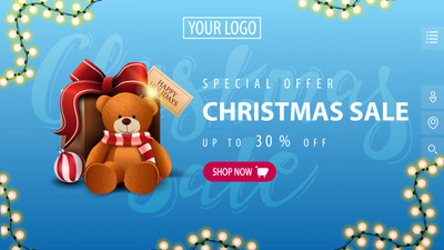 可爱的圣诞折扣元素海报模板