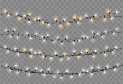 圣诞彩灯装饰元素背景