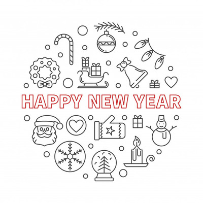 创意圣诞新年图标元素