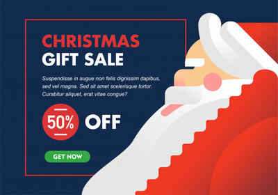 现代极简主义圣诞销售横幅