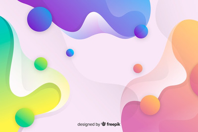 抽象彩色流体科技背景 Abstract colorful flow shapes background Vector