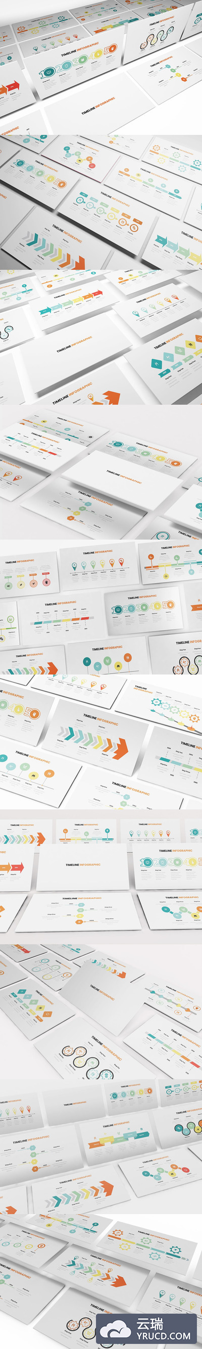 时间线信息数据图标PPT素材[PPTX]