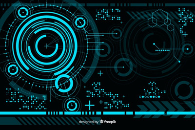 抽象HUD科技背景 Abstract hud technology background Vector