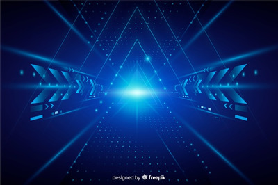 抽象光隧道科技背景 Realistic technology light tunnel background Vector