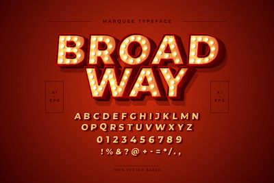 复古3D灯泡字母矢量图[Ai]