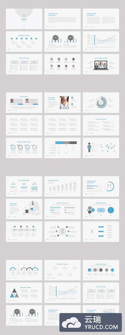 干净简单的商业PPT模板下载[PPTX]