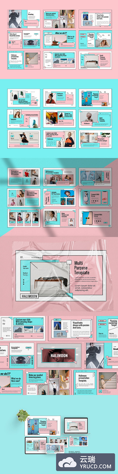 具有专业超现代和独特设计风格的PPT模板下载[PPTX]