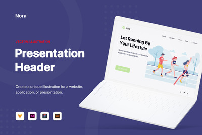 网页着陆页或广告banner插画素材下载[Ai,Sketch,XD,Fig]