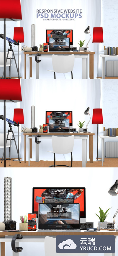 响应式的苹果电脑手机Mac&iPhone UI&MacBook样机展示模型mockups