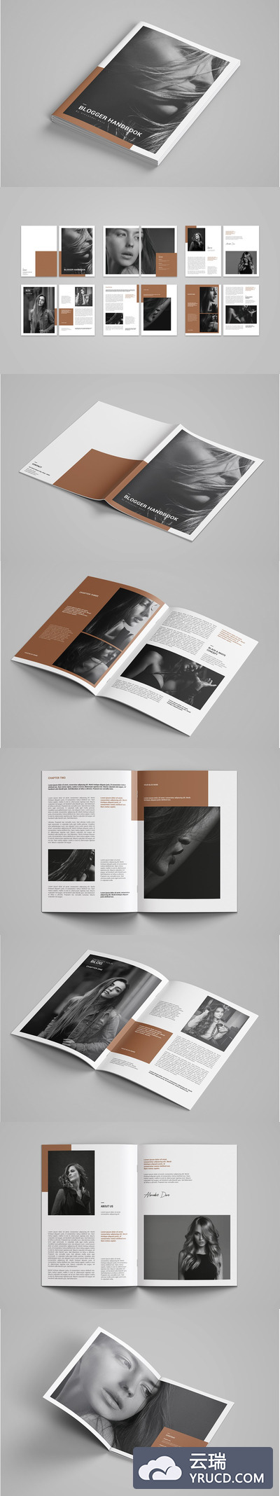 适用于时尚博主博客的杂志画册模板[psd]