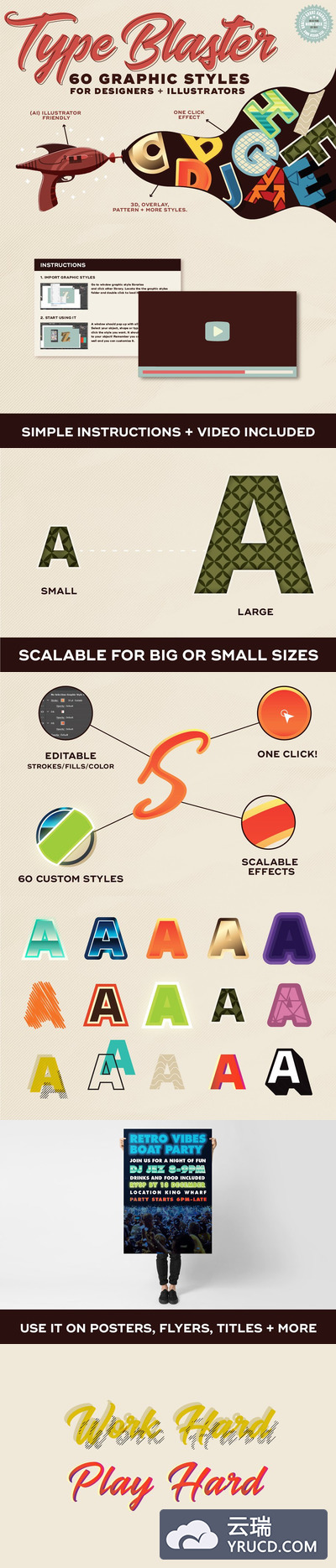 60种抽象复古80年代风格的图形样式合集[AI]