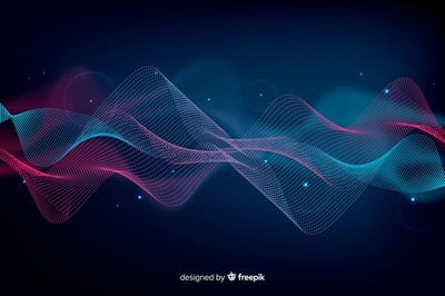 抽象粒子效果大数据背景 Abstract equalizer particle waves background Vector