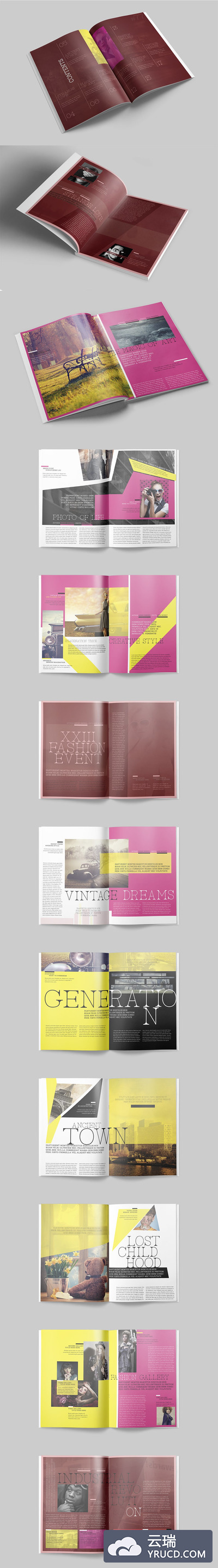 专业时尚的画廊杂志模板[PPTX]