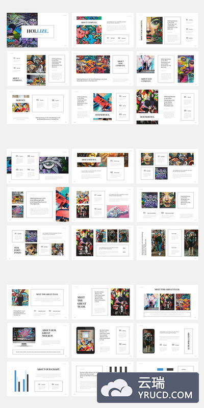 艺术品展览的PPT模板下载[PPTX]