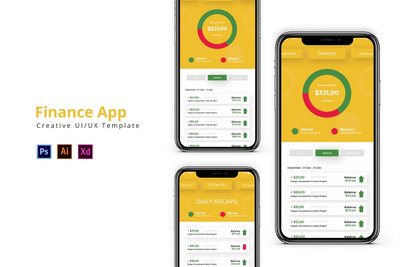 金融APP UI KIT套装下载[PSD,Ai,XD]