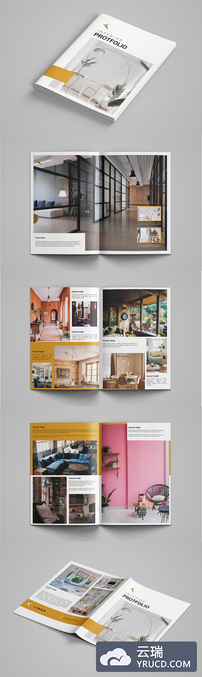 现代时尚的家居室内设计杂志画册模板