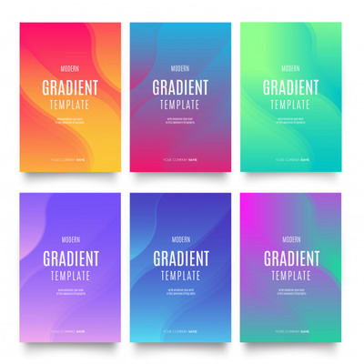 抽象渐变科技背景 Gradient template collection Vector