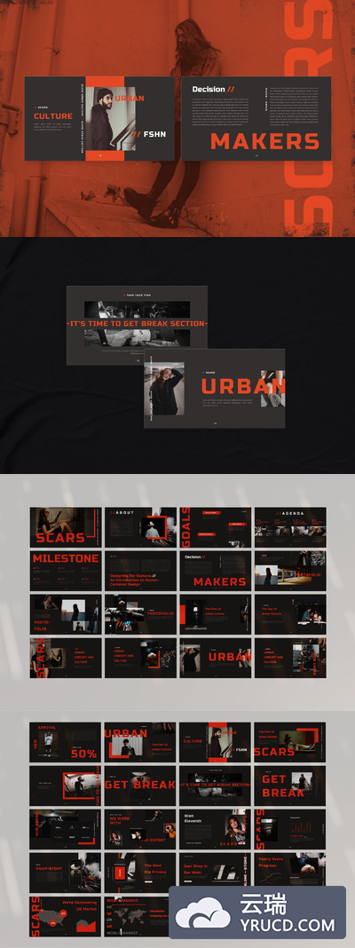 极简主义时尚风格PPT模板下载[PPTX]