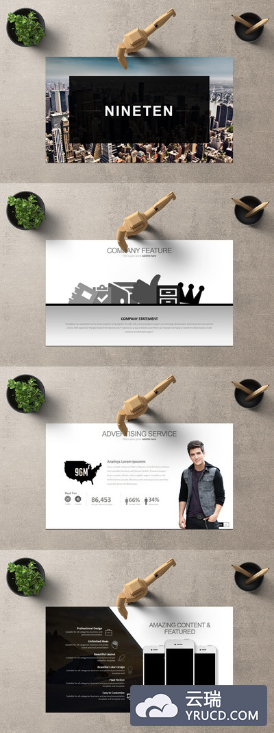 干净简单的创意PPT模板下载[PPTX]