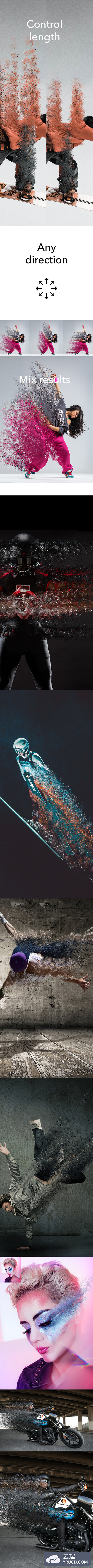 动画粒子分散分离效果照片处理模板