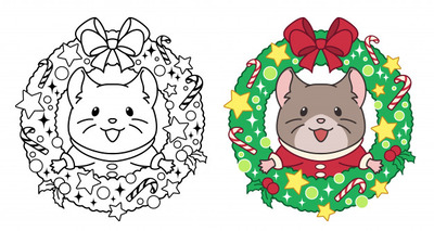 卡通圣诞老鼠插画