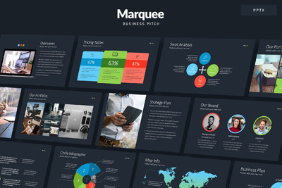 酷炫的商业数据汇报PPT模板下载[PPTX]