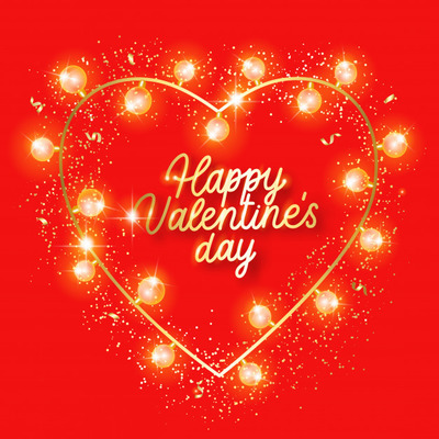 情人节灯泡爱心素材